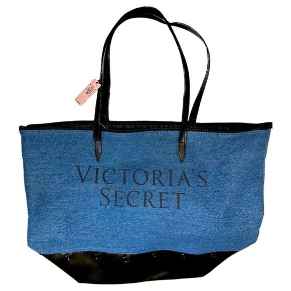 Victoria’s Secret denim like tote & make up bag - Picture 2 of 5